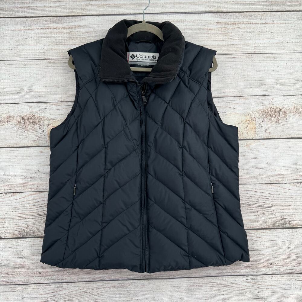 Vintage Y2K Columbia Vertex Down‎ Quilted Vest Mens Large Black